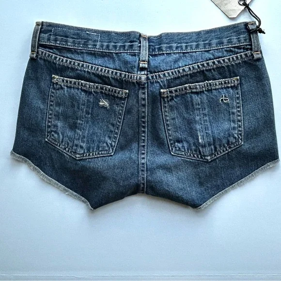 🌸NWT Rag & Bone Jean Shorts. Blue/White w/ Chevron/Diagonal Pattern.  Size: 24 - Picture 2 of 9